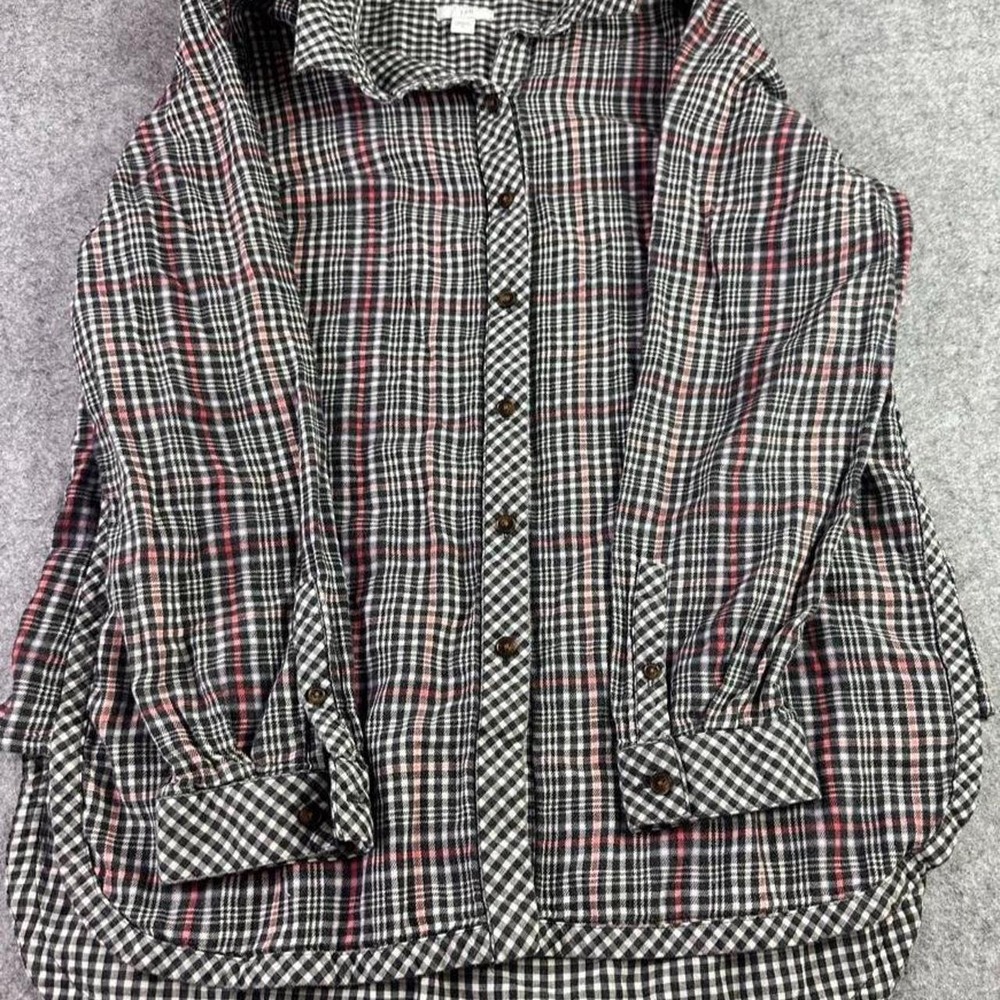 J. Jill Women Plaid Tunic M Minimalist Top